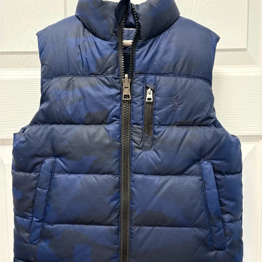 Perfect for Fall! Polo Ralph Lauren Kids Camouflage NavyPuffer Vest - reversible